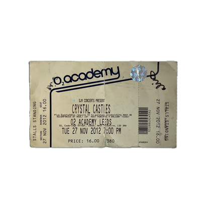 Alice Glass Signed Ticket